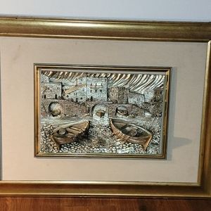 ANTIQUE ITALIAN ART SCULPTURE BY IMPERO D SIGNED 24x32" Arg 925 Stamped